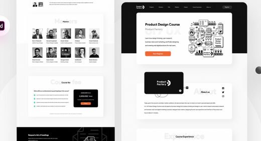Design course landing template for XD