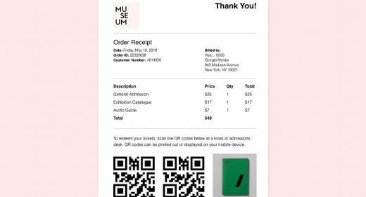 Email order receipt XD template