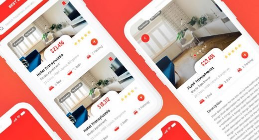 Hotel booking XD app template
