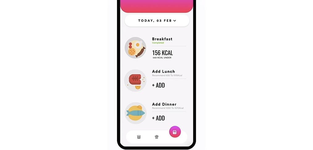 Calories app XD concept