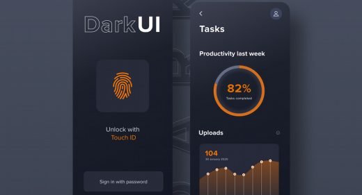 Dark UI app XD concept