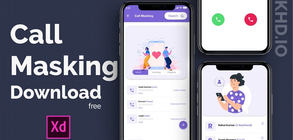 Free call making XD app template