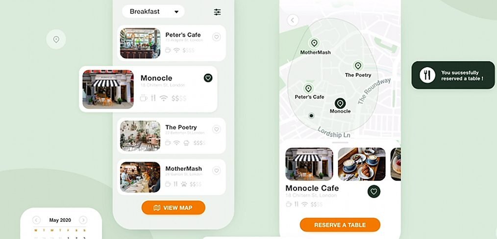 CafeFinder XD mobile app template
