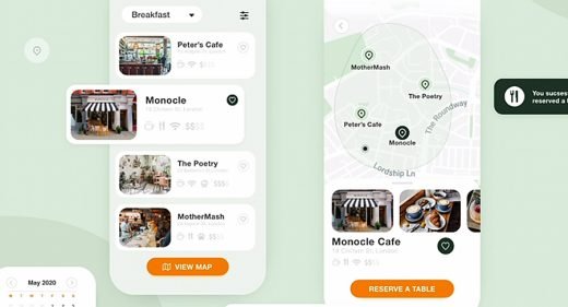 CafeFinder XD mobile app template