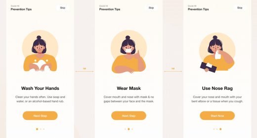 Covid onboarding mobile concept