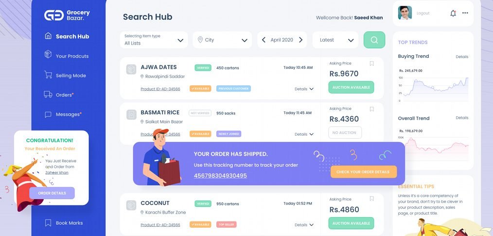 Ecommerce XD free dashboard template