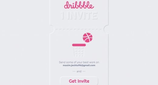 Free Dribbble invite XD shot