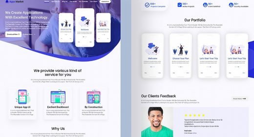 Adobe XD Website Templates & Landing pages UI 