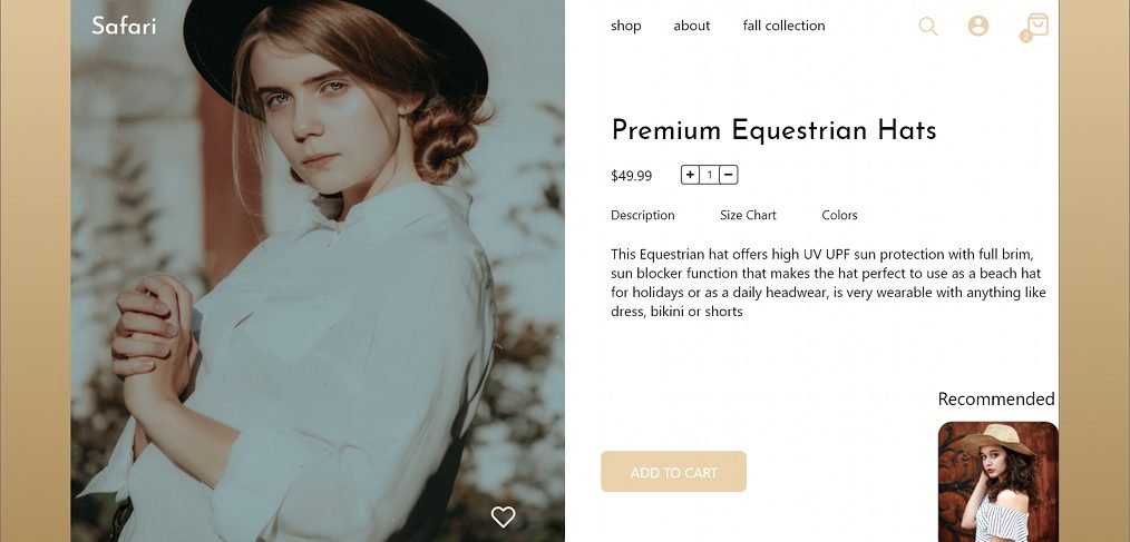 Fashion product page template