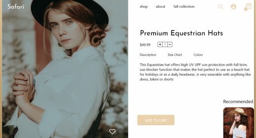 Fashion product page template
