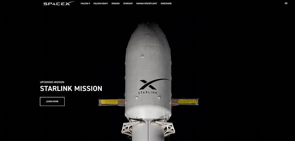 SpaceX animated website concept