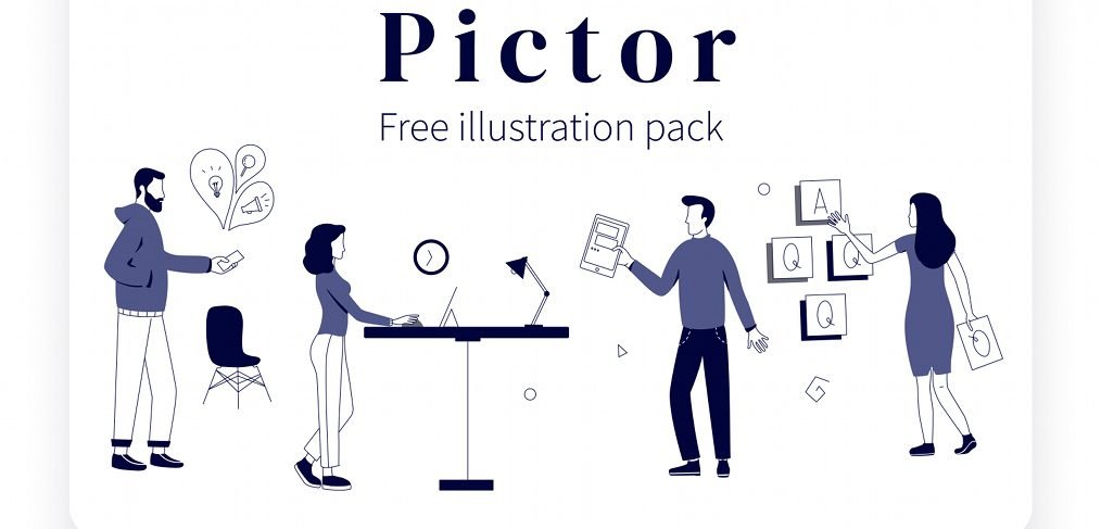 Pictor - Free XD illustration pack