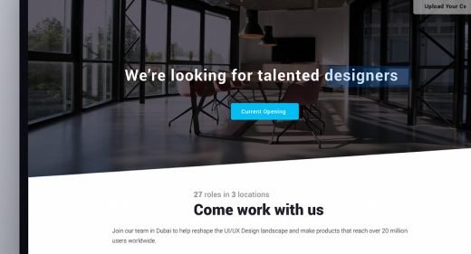 Free XD career page template
