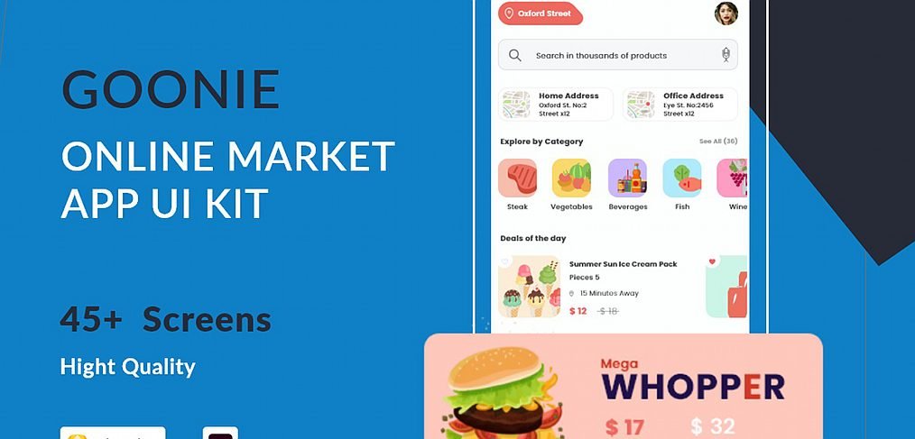 Goonie Online Market Free UI kit