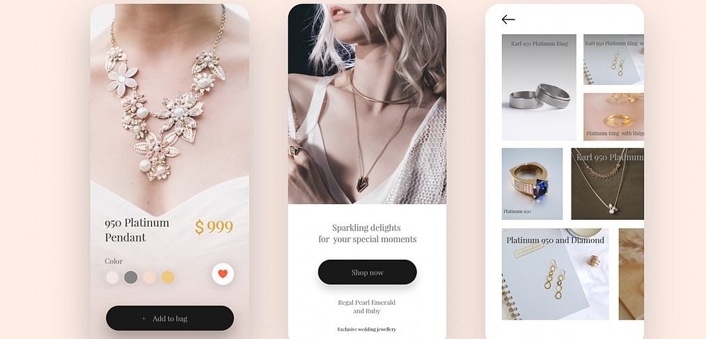Jewelry shop XD mobile template