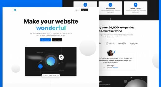 Tailwind React landing page template