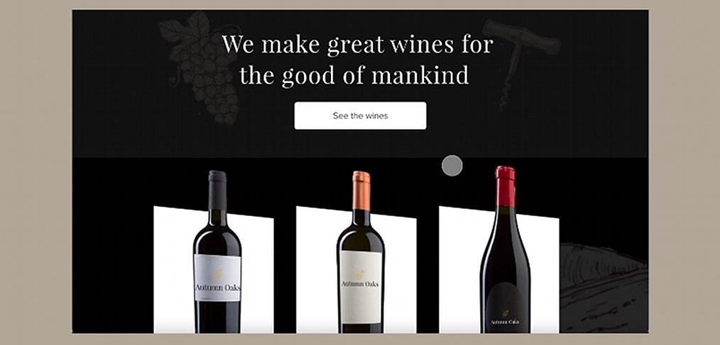 Wine website animation in XD