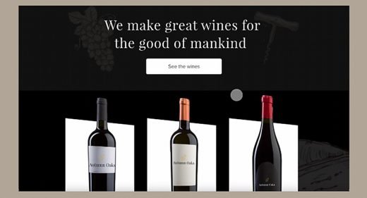 Wine website animation in XD