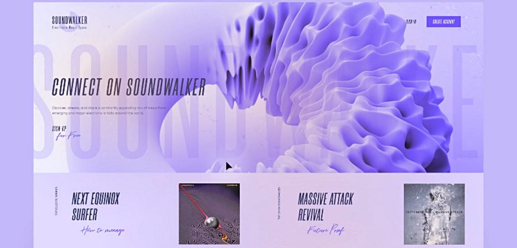 Soundwalker free Adobe XD template