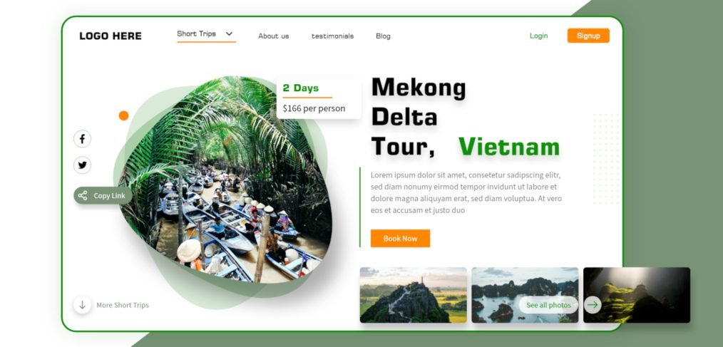 Vietnam travel - XD landing page