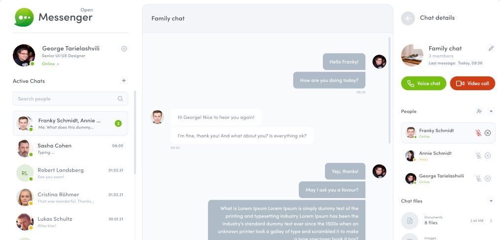 Adobe xd chat template