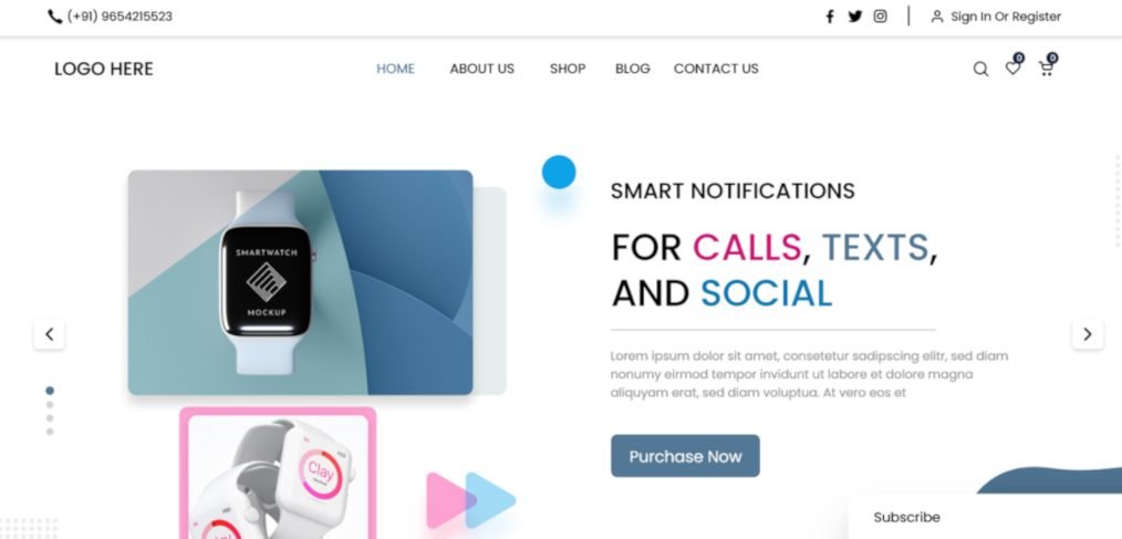 Smart watch XD landing page