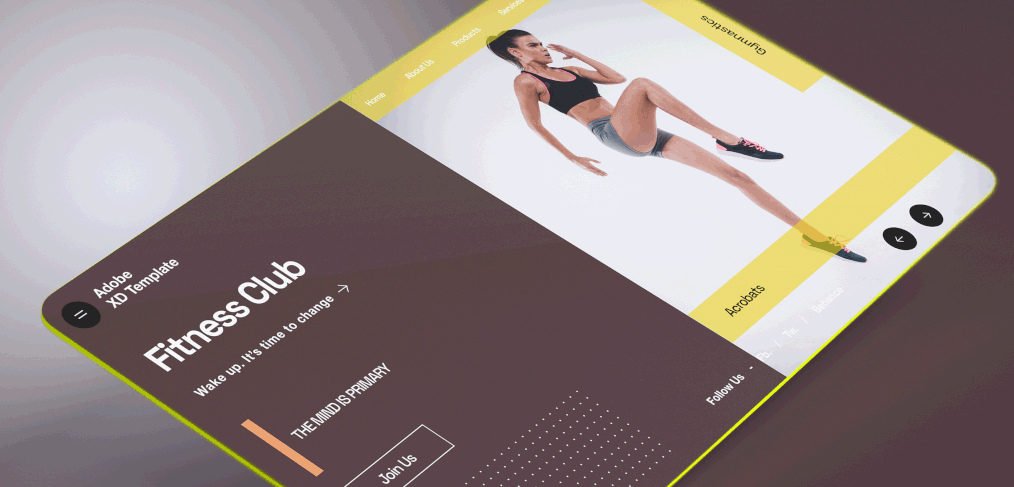 Gym/fitness XD homepage template