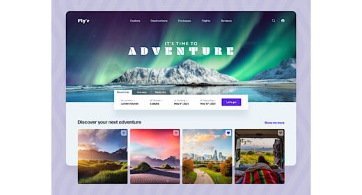 Free travel landing page XD template
