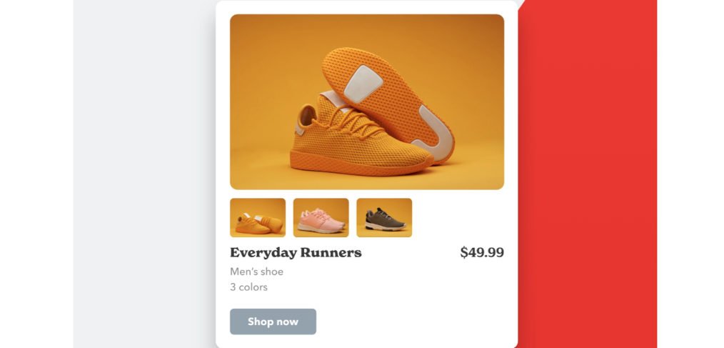 Free XD sneakers ecommerce widget