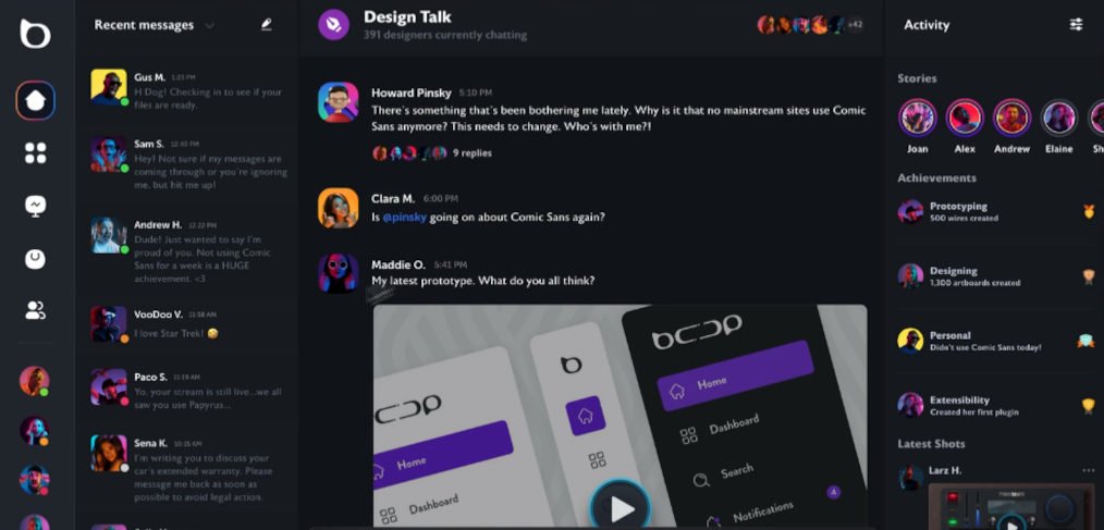 XD messaging template and animation